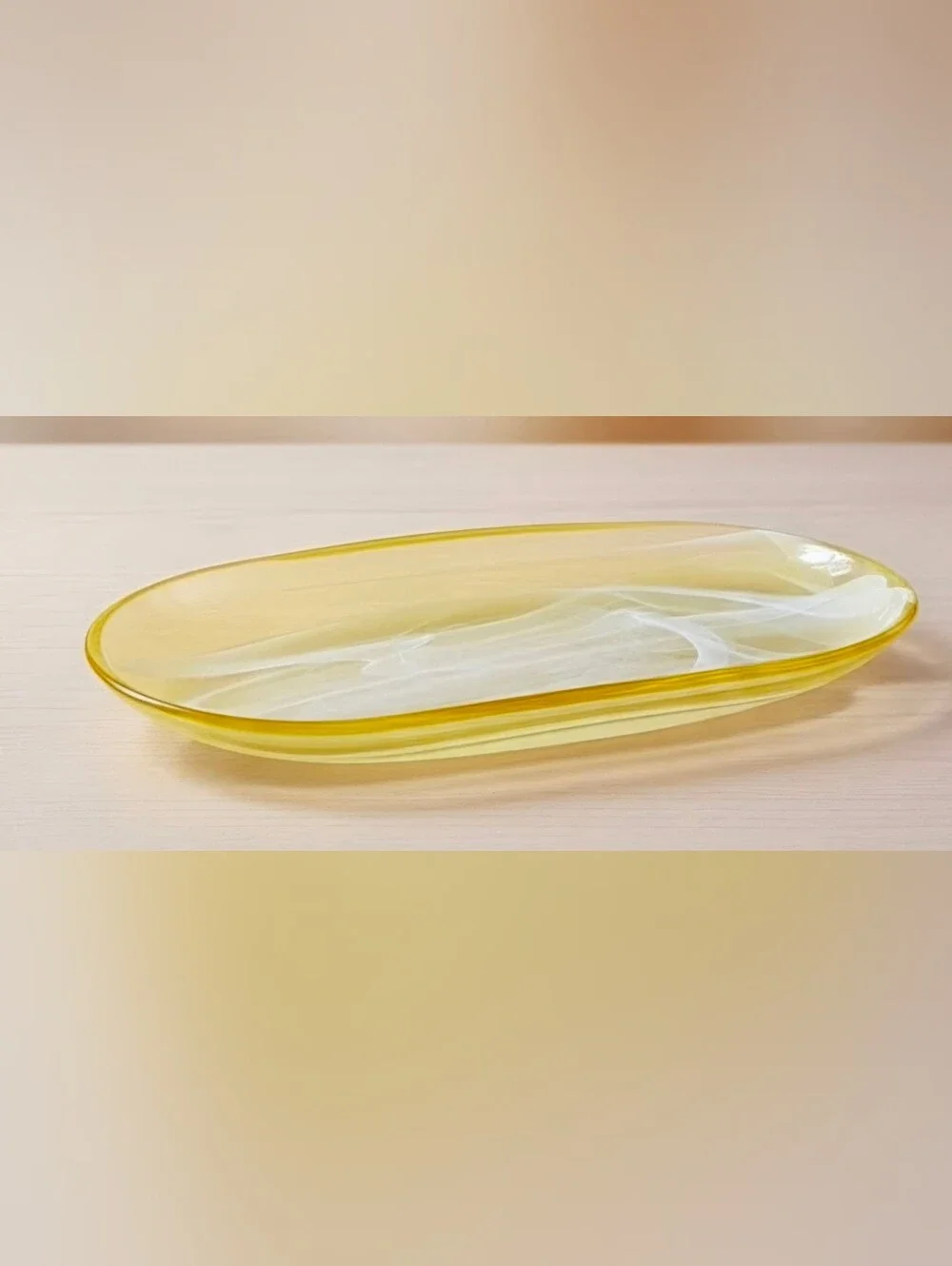 Elegant Yellow Oval Serving Platter